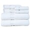 Hastings Home Hastings Home 100 Percent Cotton Hotel 6 Piece Towel Set - White 610932ZFE - alternate 2